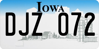 IA license plate DJZ072