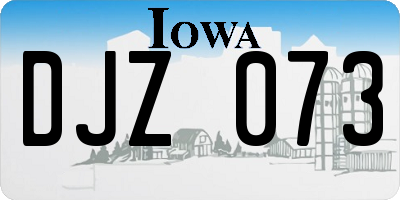 IA license plate DJZ073