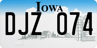 IA license plate DJZ074