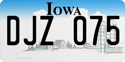 IA license plate DJZ075