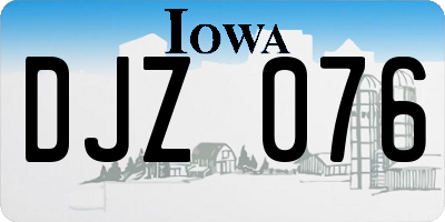 IA license plate DJZ076