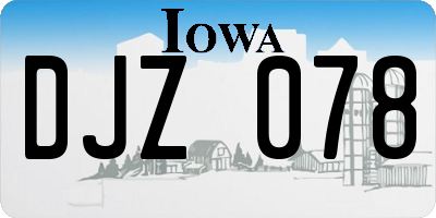 IA license plate DJZ078