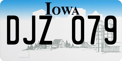 IA license plate DJZ079