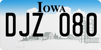 IA license plate DJZ080