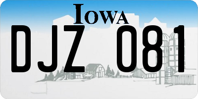 IA license plate DJZ081