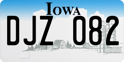 IA license plate DJZ082
