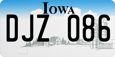 IA license plate DJZ086