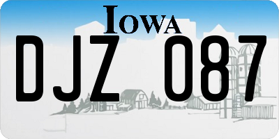 IA license plate DJZ087