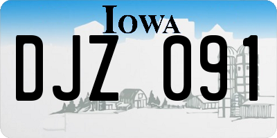 IA license plate DJZ091