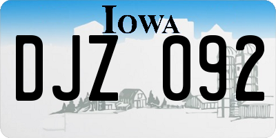 IA license plate DJZ092