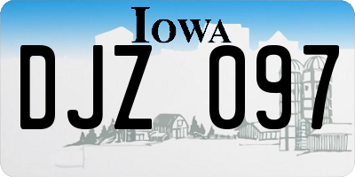 IA license plate DJZ097