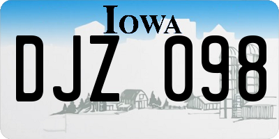 IA license plate DJZ098