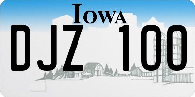 IA license plate DJZ100