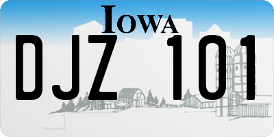 IA license plate DJZ101