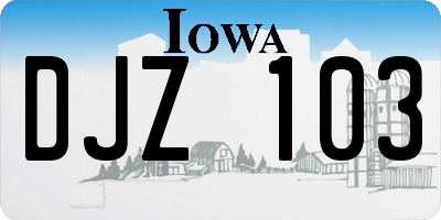 IA license plate DJZ103