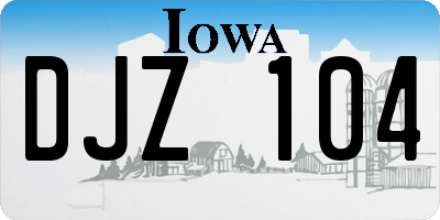 IA license plate DJZ104