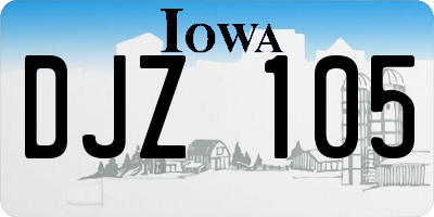 IA license plate DJZ105