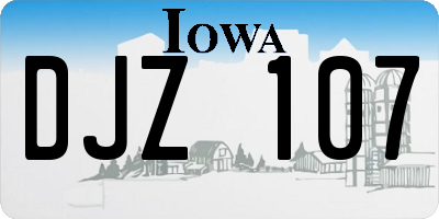 IA license plate DJZ107