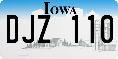 IA license plate DJZ110