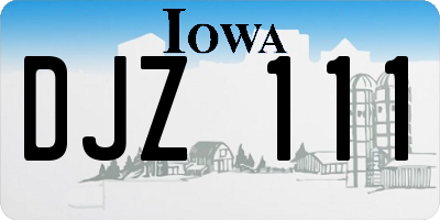 IA license plate DJZ111