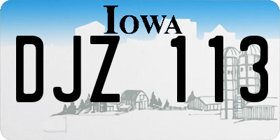 IA license plate DJZ113