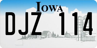 IA license plate DJZ114