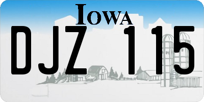 IA license plate DJZ115