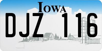 IA license plate DJZ116
