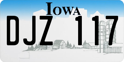 IA license plate DJZ117