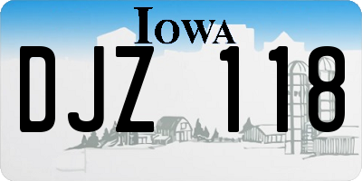 IA license plate DJZ118
