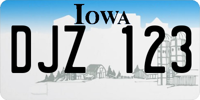 IA license plate DJZ123