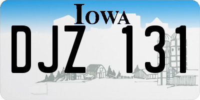 IA license plate DJZ131