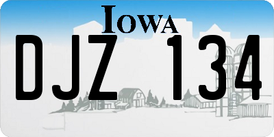 IA license plate DJZ134