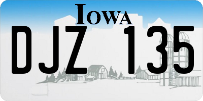 IA license plate DJZ135