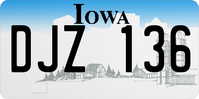 IA license plate DJZ136