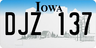 IA license plate DJZ137