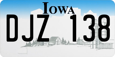 IA license plate DJZ138