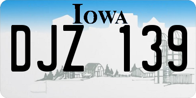 IA license plate DJZ139