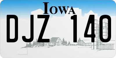 IA license plate DJZ140