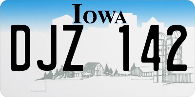 IA license plate DJZ142