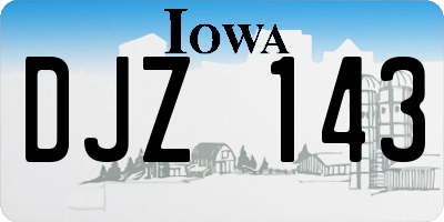 IA license plate DJZ143