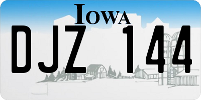 IA license plate DJZ144