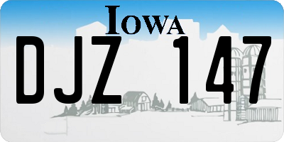 IA license plate DJZ147