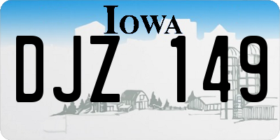 IA license plate DJZ149