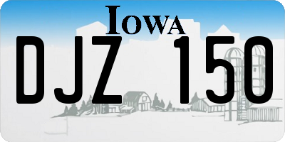 IA license plate DJZ150