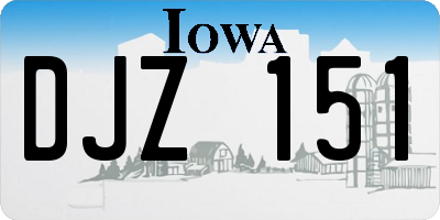 IA license plate DJZ151