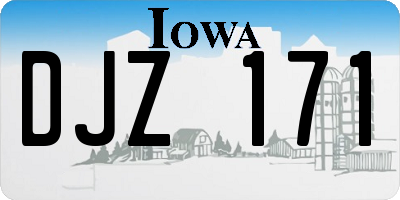 IA license plate DJZ171