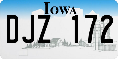 IA license plate DJZ172