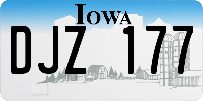 IA license plate DJZ177