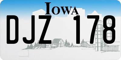 IA license plate DJZ178
